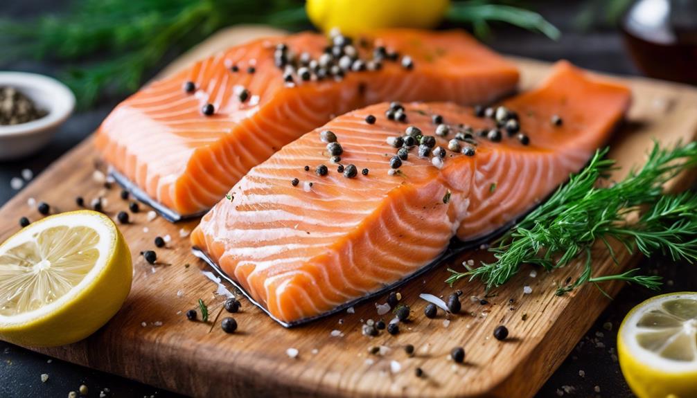 fresh salmon and herbs